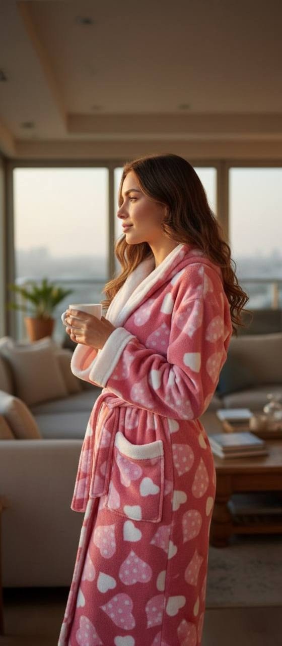 женский халат,халат женский домашний,халат,халат розовый,флисовый халат