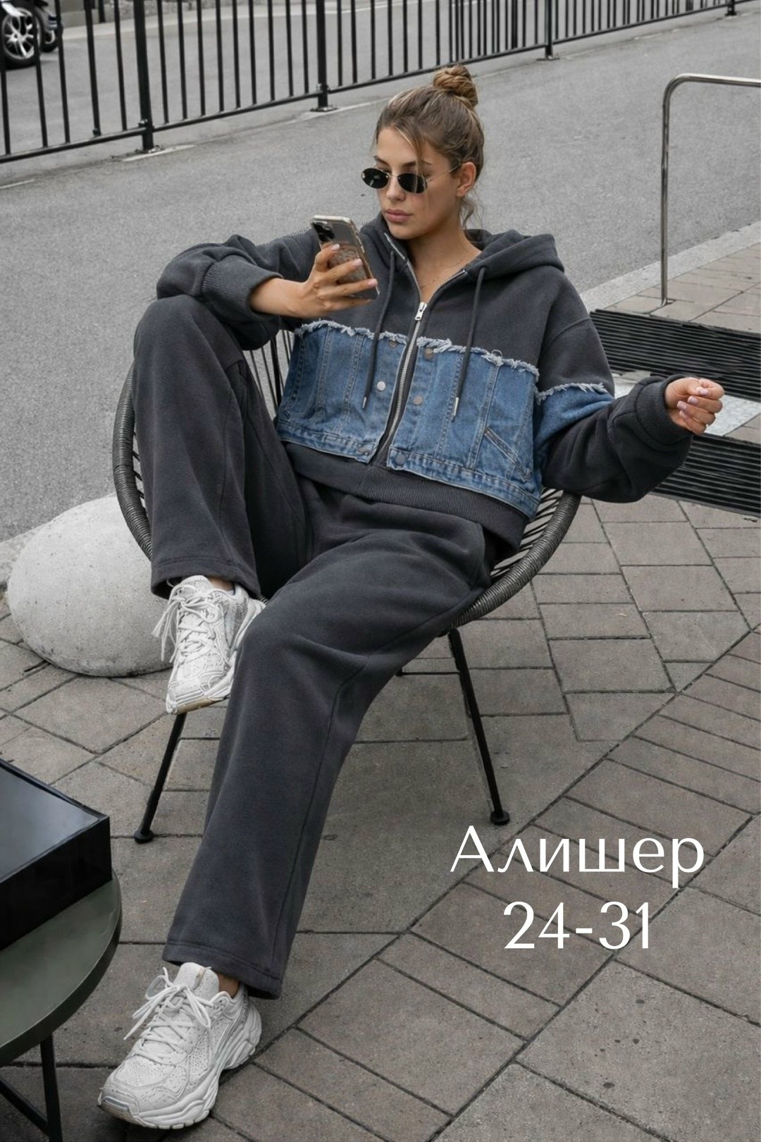 женский костюм,женский костюм тройка,спортивный костюм женский,костюм спортивный,костюм деним с кофтой на замке и брюками aisha comfort