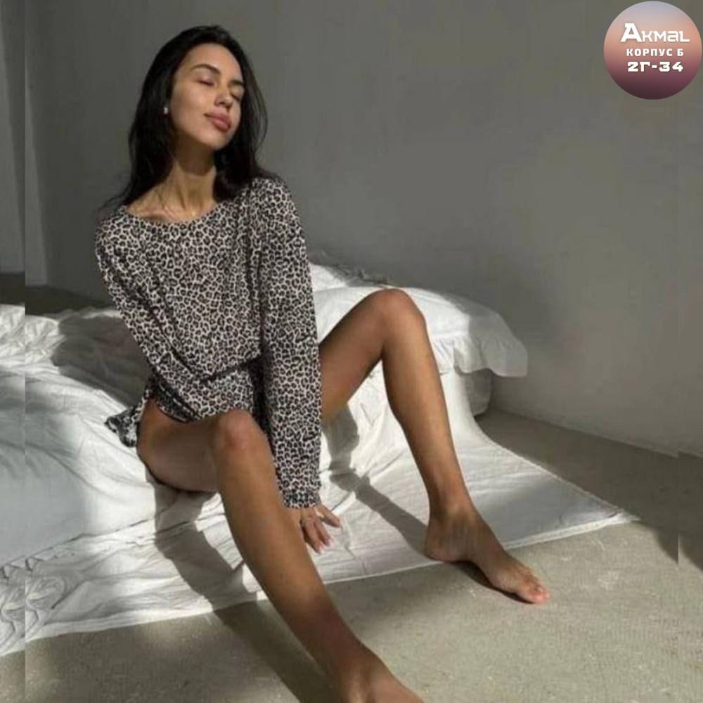 женская домашняя пижама,пижама леопардовый принт olso,женская пижама,женская пижама комплект,пижама женская костюм