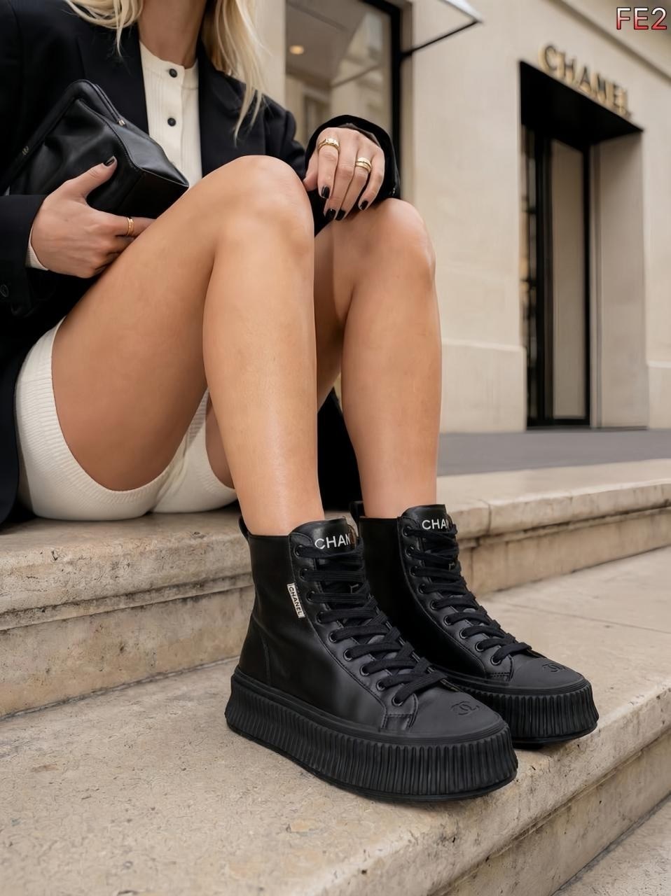 ,кеды chanel зимние чёрные с белым,кеды женские высокие chanel черный,кеды chanel,кеды шанель