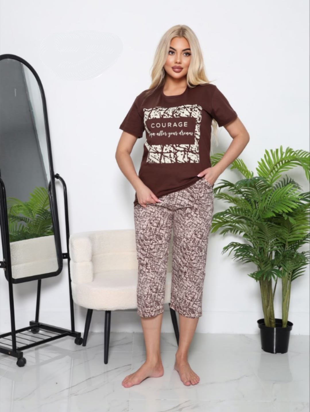 женская пижама,пижама с бриджами,домашний костюм с бриджами,пижама для женщин с,пижама с брюками 33503 натали