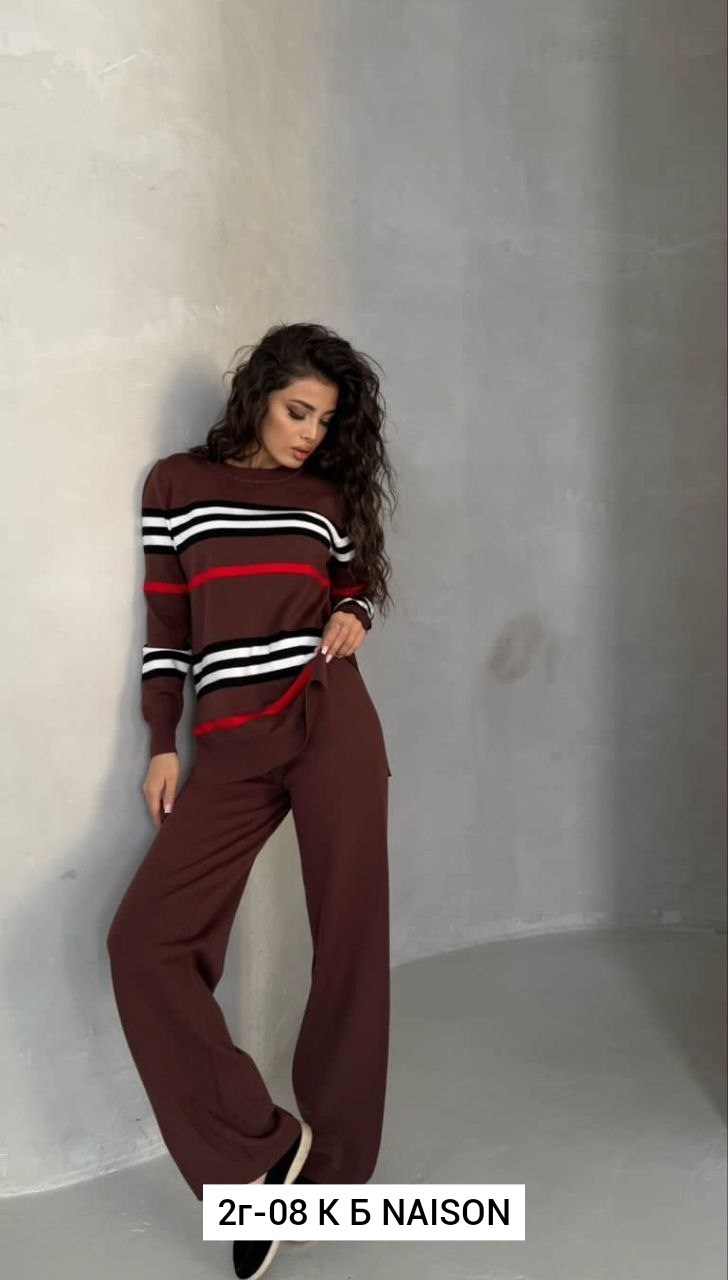 костюм женский кофта и штаны one size 42-48 арт. 1535266,трикотажный костюм с брюками и кофтой в полоску aisha comfort,женский трикотажный костюм,трикотажный костюм,женские костюмы