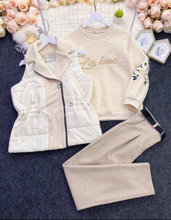 костюм тройка женский,костюм на флисе,тройка костюм,комплект одежды,комплект одежды shuohang