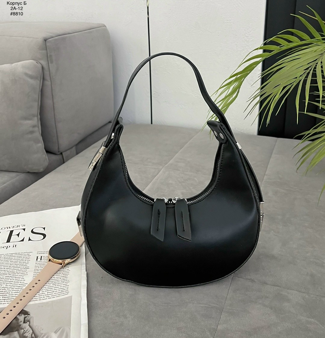 женская кожаная сумка 80002 black,сумка,сумка женская,сумка полумесяц женская,кожаная женская сумка