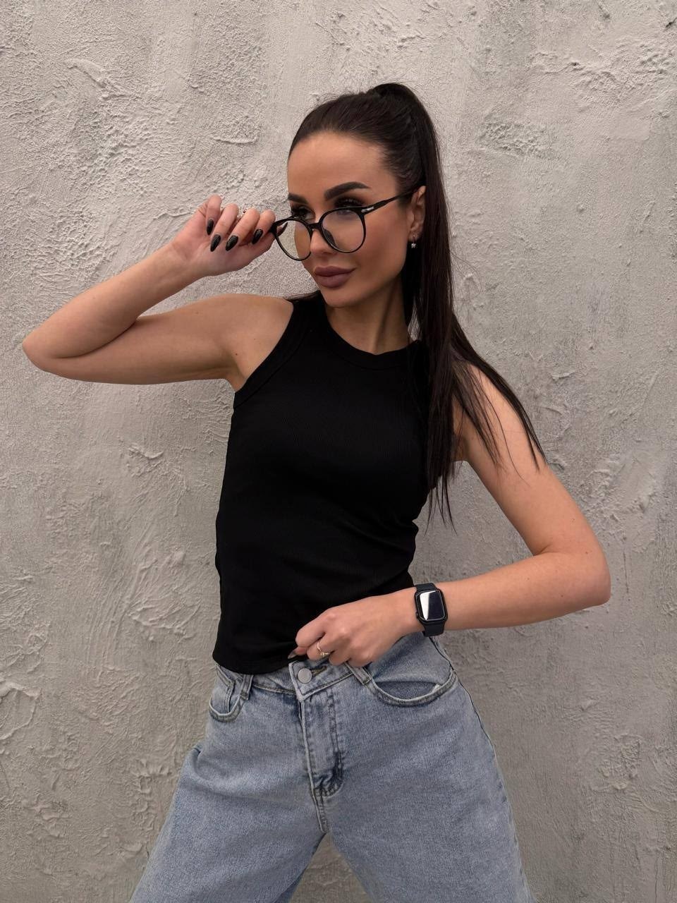 женская майка,топ женский,майка топ женская,женская однотонная майка в рубчик с круглым вырезом,кроп топ женский