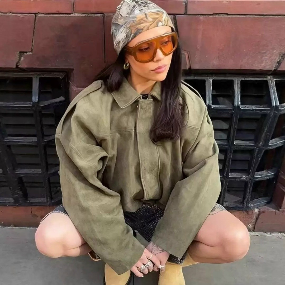 куртка замшевая бомбер оверсайз lancy,куртка бомбер,повседневная куртка,оверсайз куртка,куртка модная