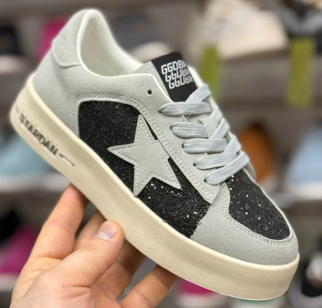 ,обуви,golden goose ssense exclusive silver glitter superstar sneakers,golden goose superstar silver glitter sneakers, женская