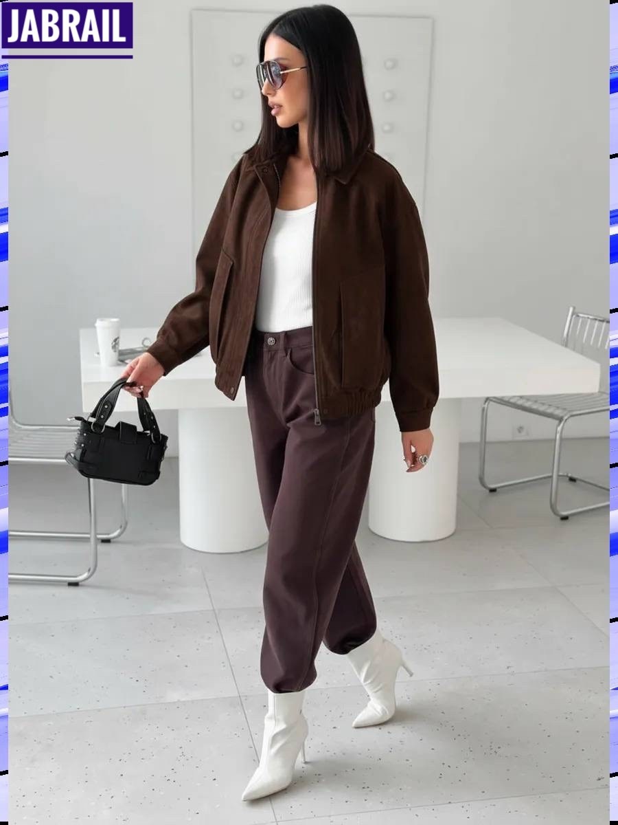 женская куртка бомбер из эко замши коричневого цвета,бомбер замшевый оверсайз ponto russo,женская весенняя замшевая куртка,бомбер укороченный оверсайз замшевый куртка рабочего тренд saint shine,куртка