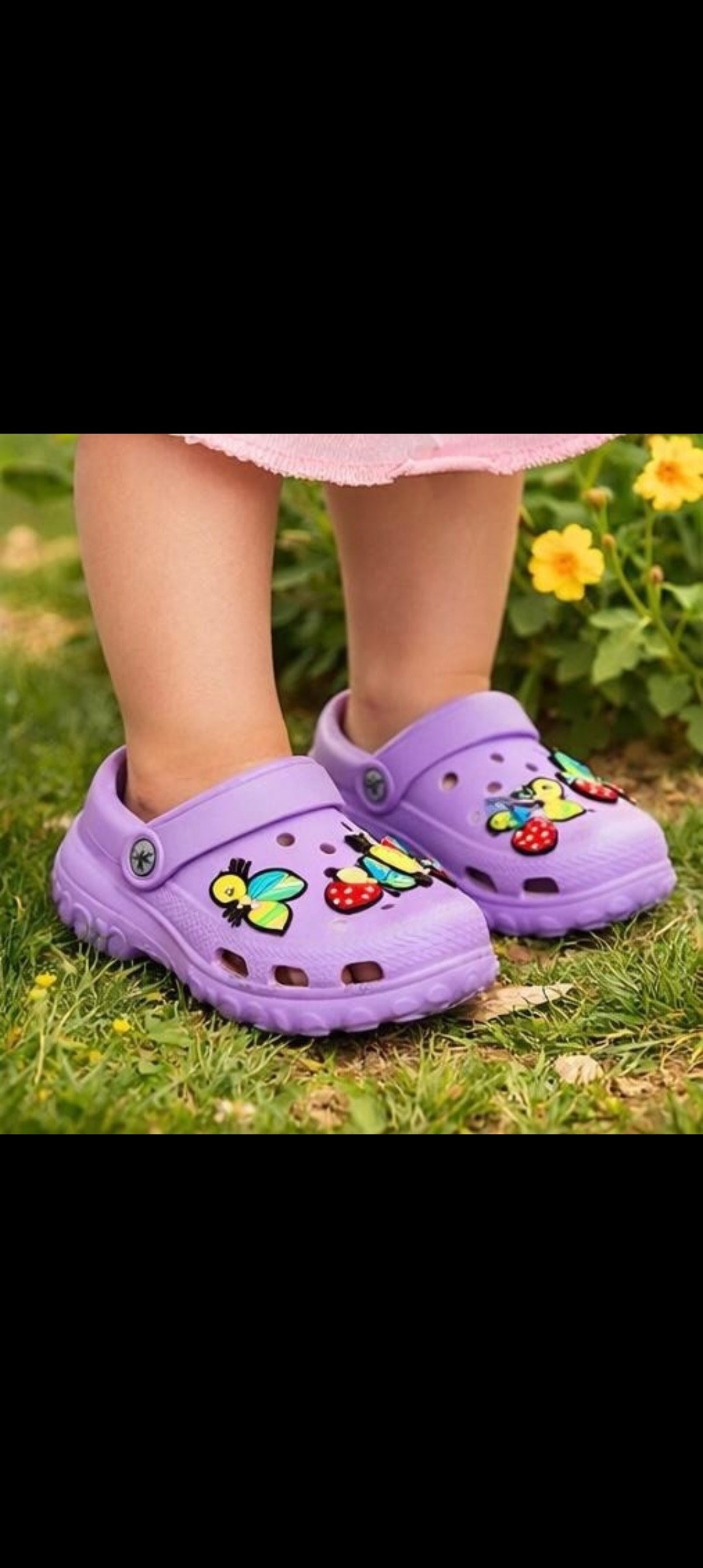 аква для пляжа детская crocs сабо розовая с бабочками,пляжная  крокс,кроксы с божьей коровкой,крокс малиновые,детские кроксы
