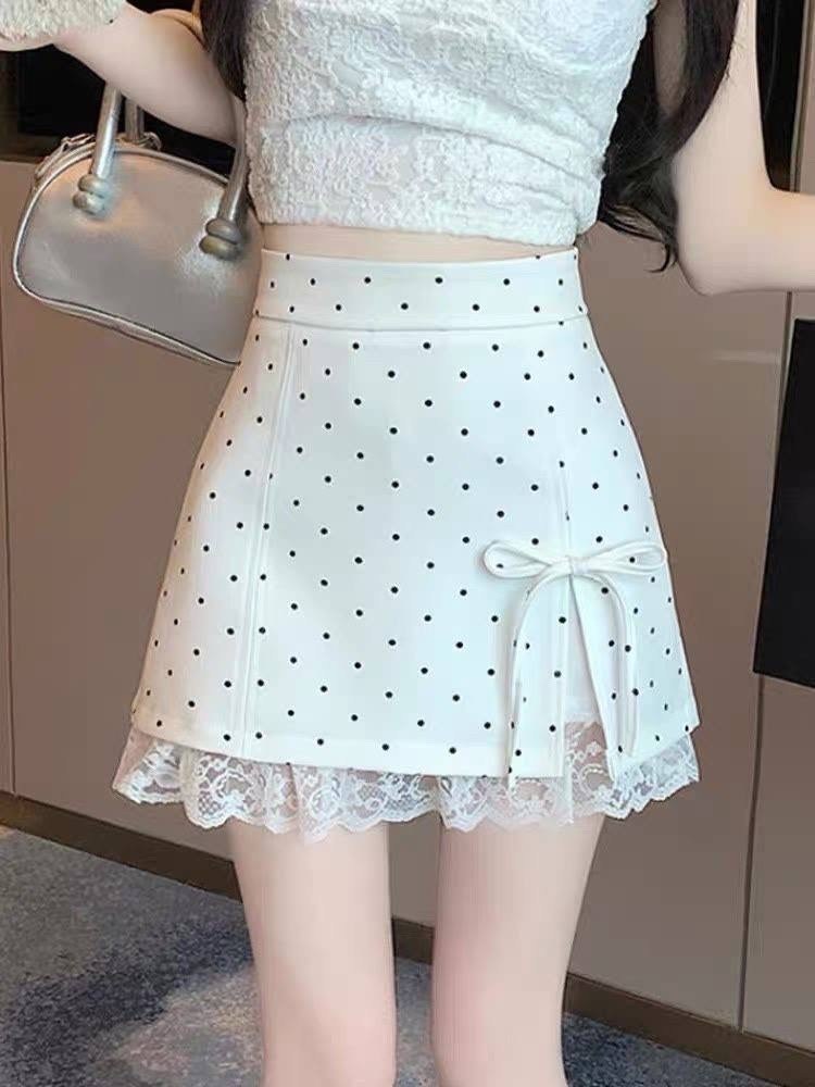 юбка в горошек,юбка в корейском стиле,юбка мини,юбка,юбка женская