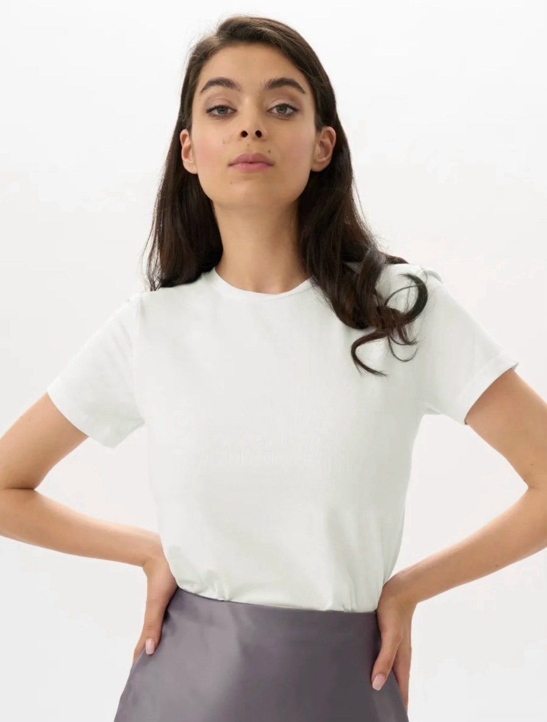 футболки женская,футболка женская uzcotton premium серая xs,однотонная женская футболка,футболка графитового цвета,меланж серый