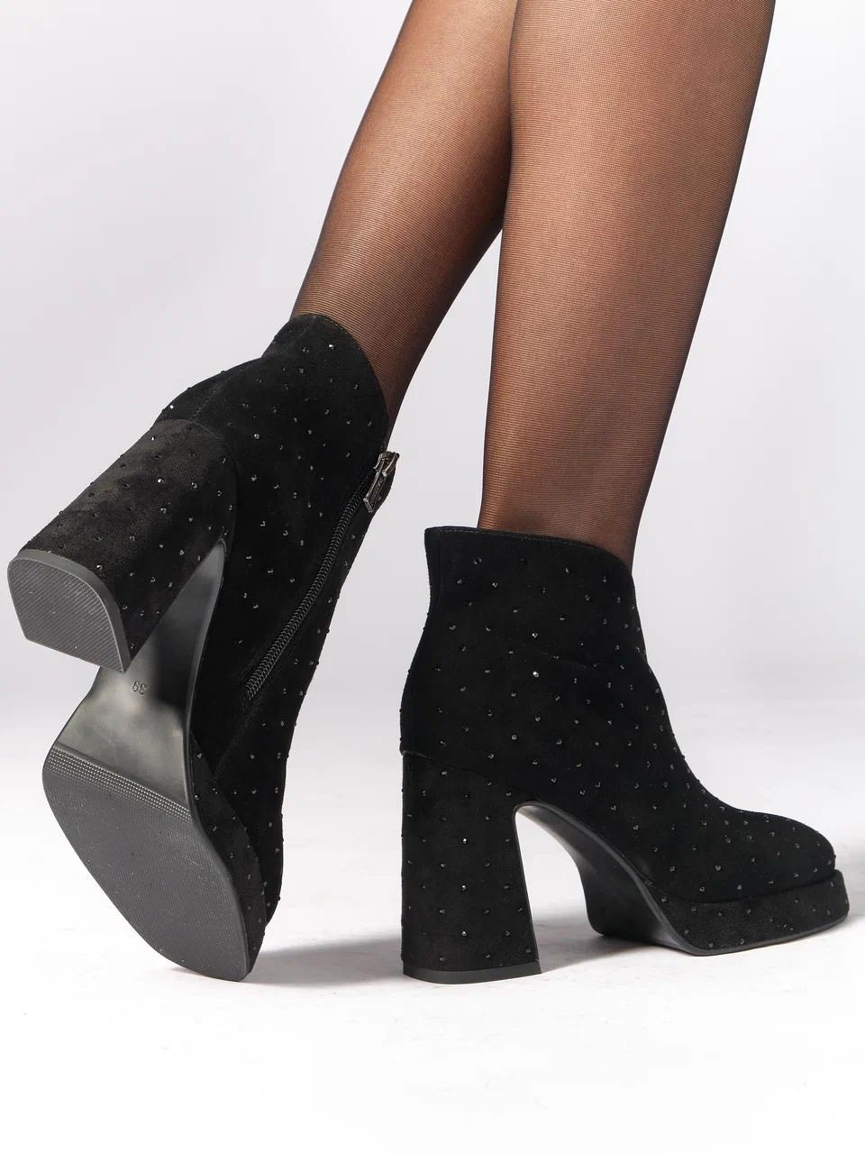 ,ботильоны женские,черные ботильоны,ботильоны замшевые ла редут,замшевые ботильоны