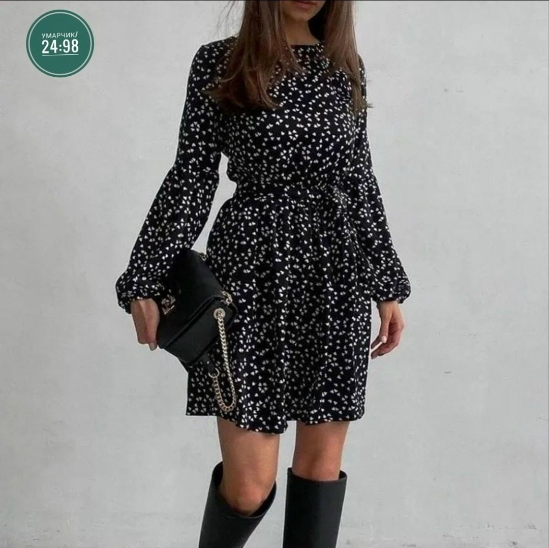 женское платье,,платье модное,платье в горошек,платье
