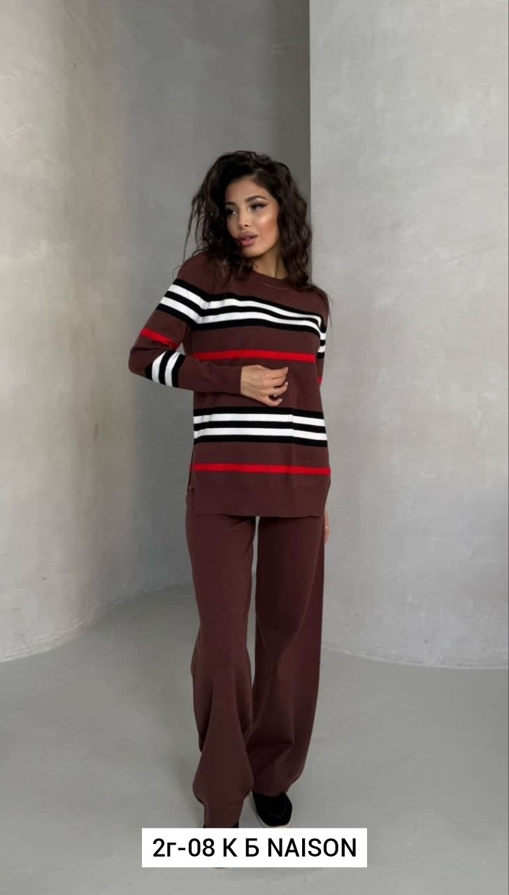 костюм женский кофта и штаны one size 42-48 арт. 1535266,трикотажный костюм с брюками и кофтой в полоску aisha comfort,женский трикотажный костюм,трикотажный костюм,женские костюмы