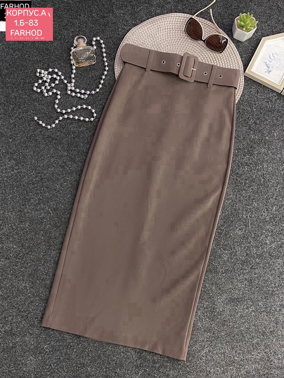 юбка кожаная миди с разрезом lubish 254380440,женская юбка,юбка,юбка с поясом,юбка из экокожи