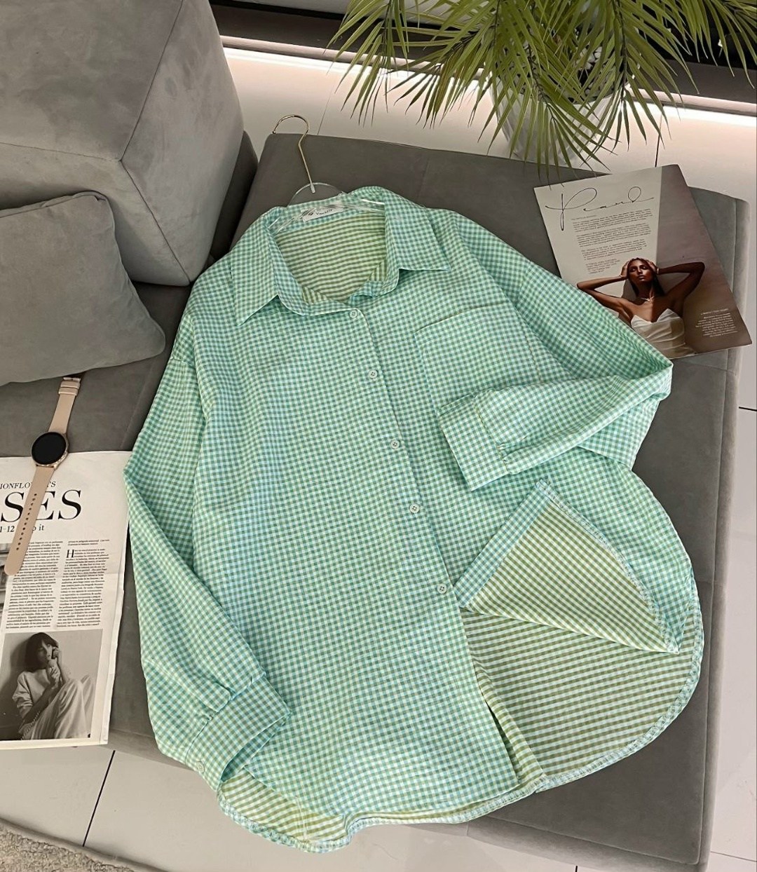 рубашка оверсайз летняя в клетку betrendy wear,рубашка женская,женская рубашка оверсайз клетка,рубашка,оверсайз рубашка