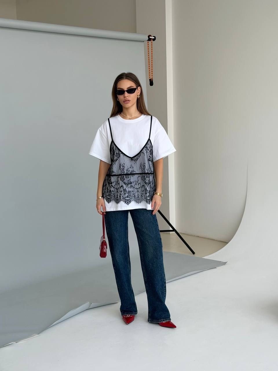 футболки комплект,футболка с кружевом,кружевные топы,женская футболка,кружевная майка