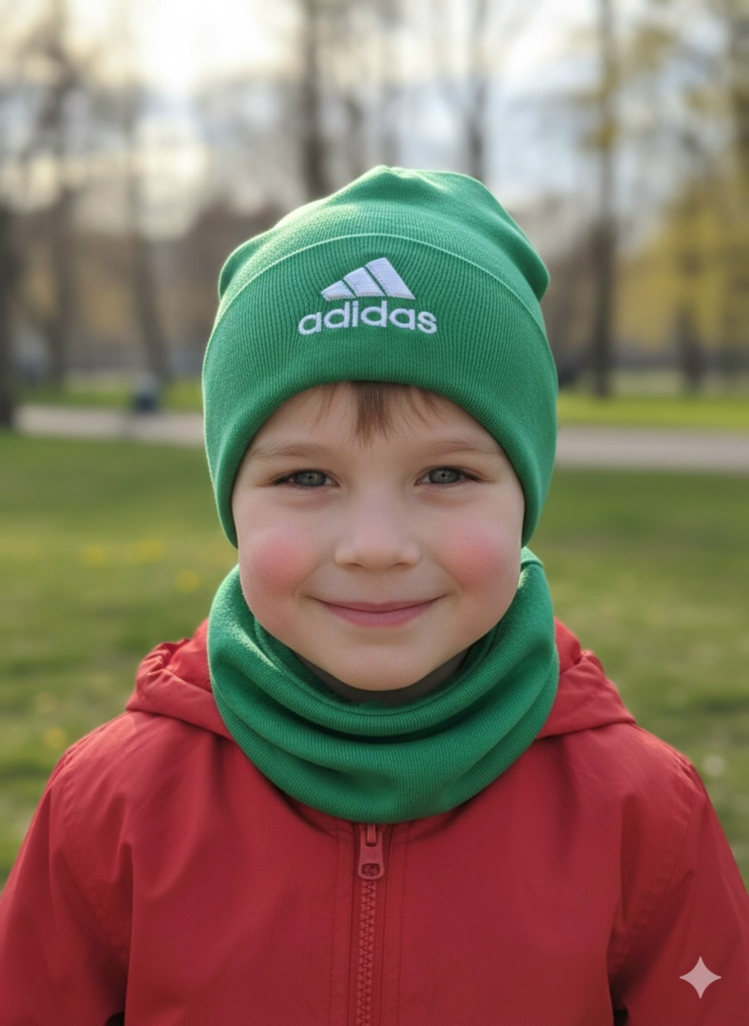 шапка и снуд для мальчика,шапка со снудом для мальчика,снуд адидас,детская шапочка,комплект шапка и снуд