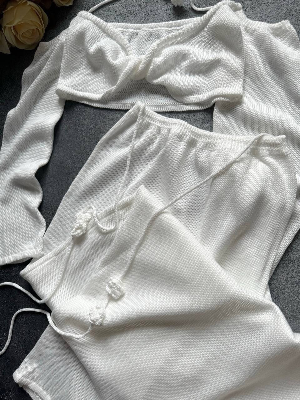 трикотажные костюмы,костюм топ с юбкой,костюм с юбкой,вязаные костюмы,трикотажный комплект