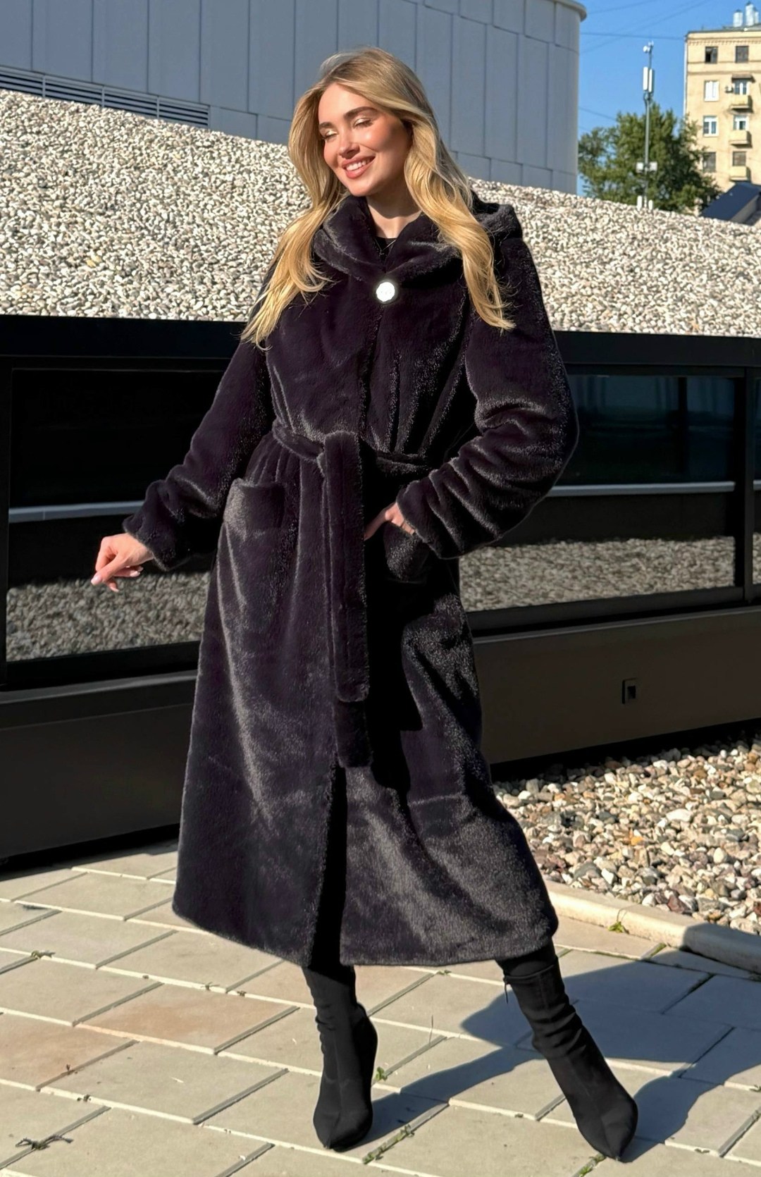 шуба искусственная с капюшоном под норку jelani,длинная норковая шуба,длинная шуба из экомеха с капюшоном снежная королева,длинная шуба,шуба искусственная