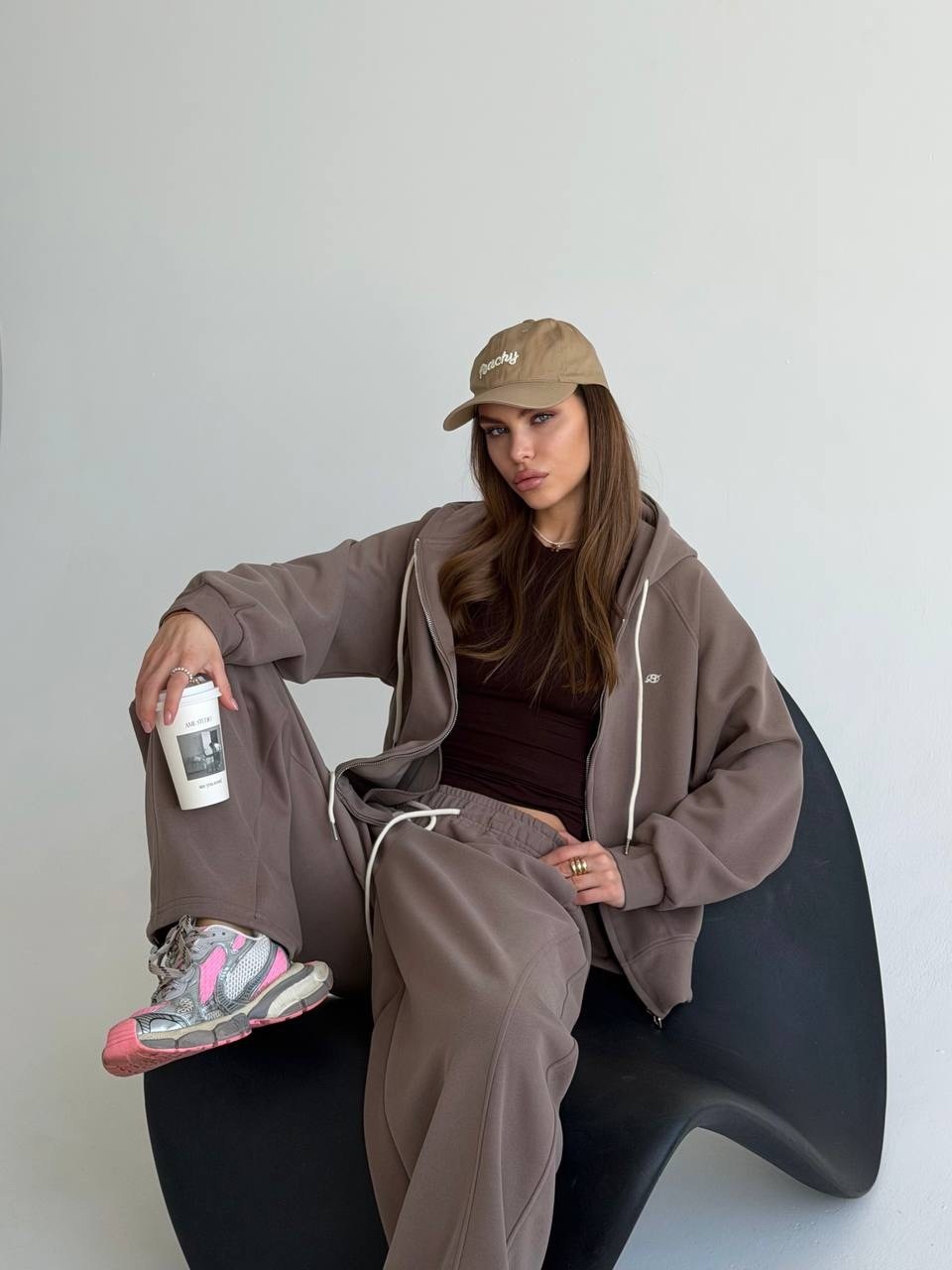 спортивные костюмы женские,спортивный костюм,женский костюм,брючный комплект,костюм спортивный женский oztrend повседневный двойка шоколадный