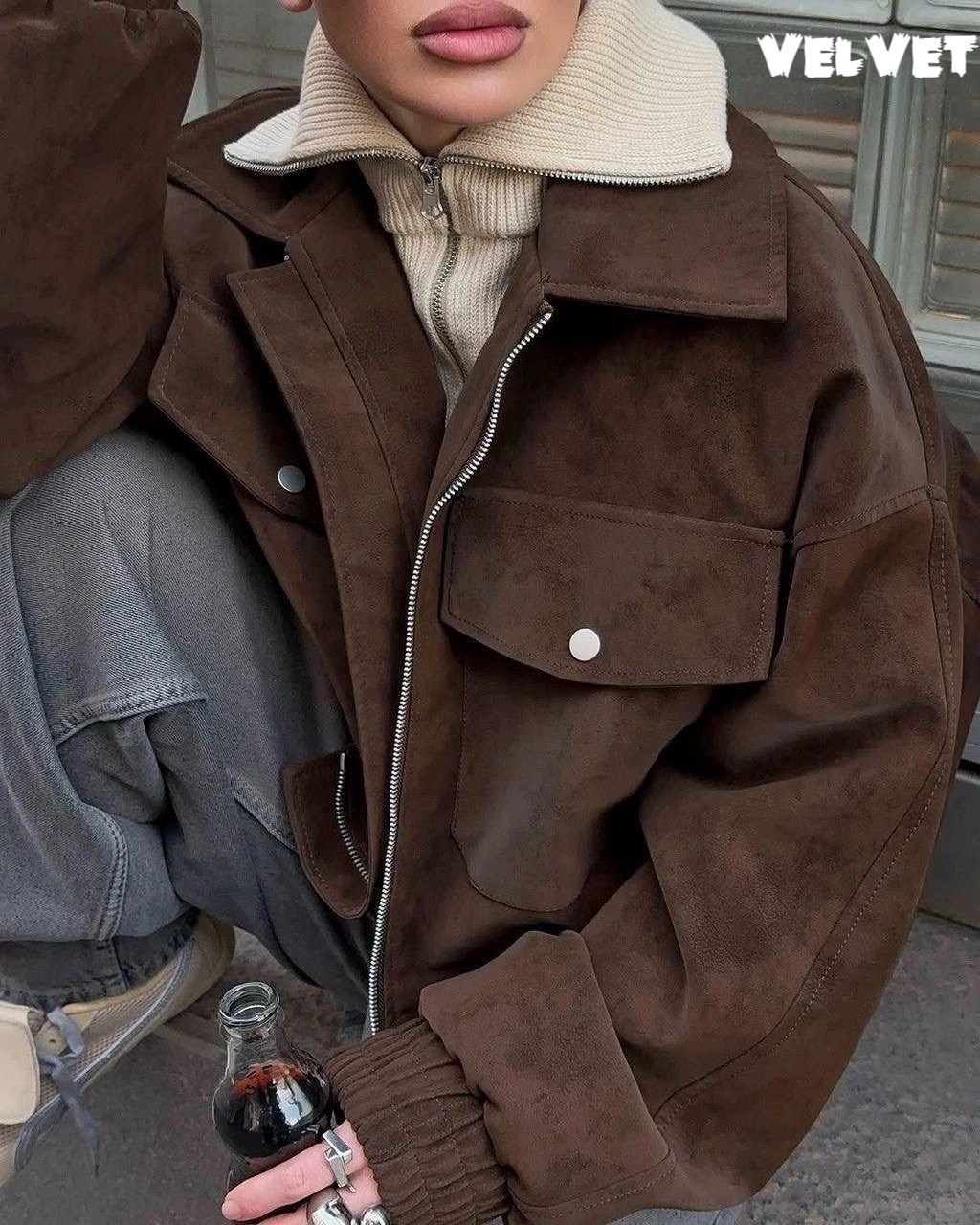 бомбер укороченный оверсайз замшевый куртка рабочего,куртка оверсайз замшевая,куртка оверсайз замшевая цвет коричневый,бомбер укороченный оверсайз замшевый куртка рабочего тренд saint shine,укороченны