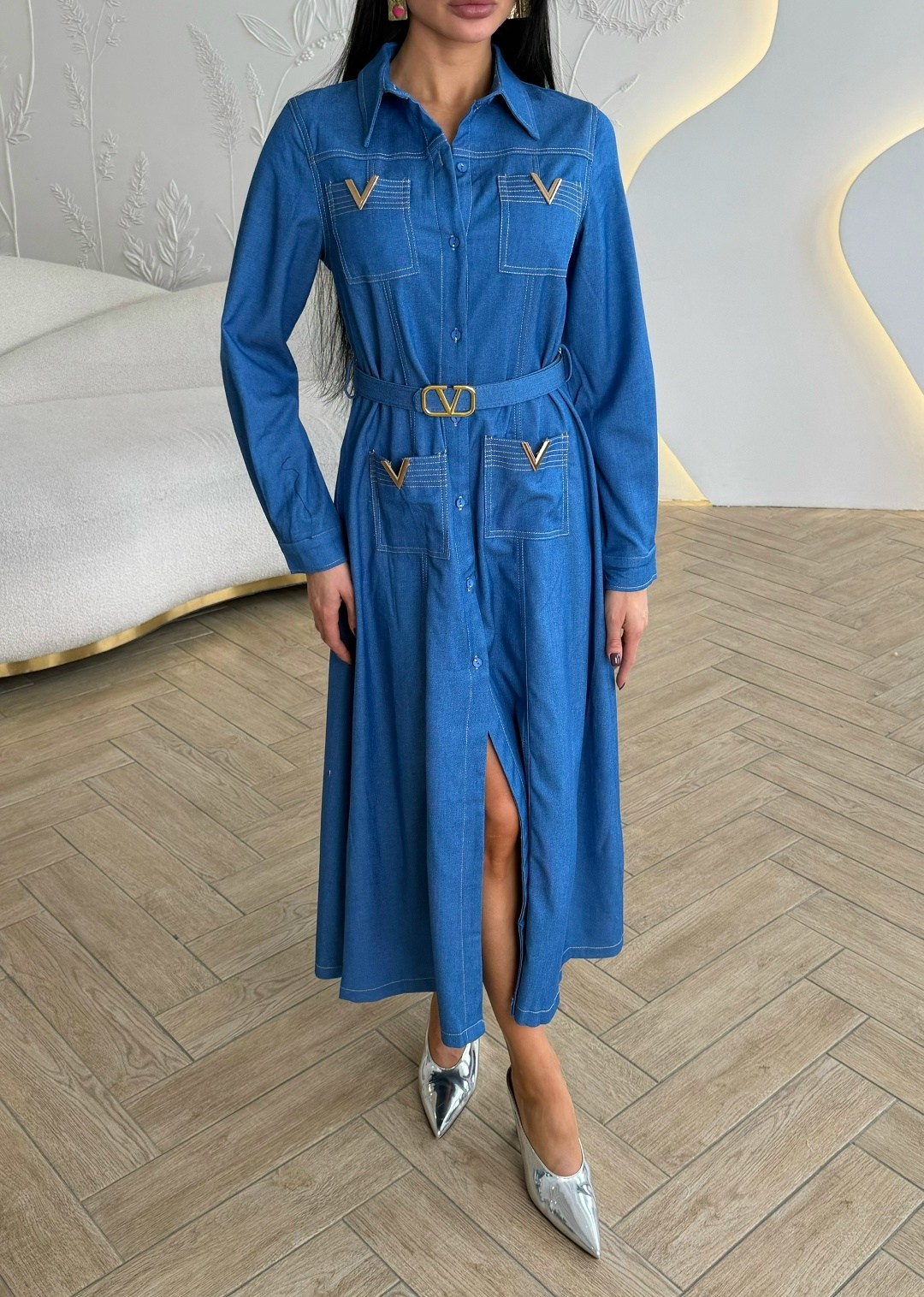 джинсовое платье,платье джинс,джинсовое платье-рубашка длины миди,джинсовое платье женское,джинсовое платье миди