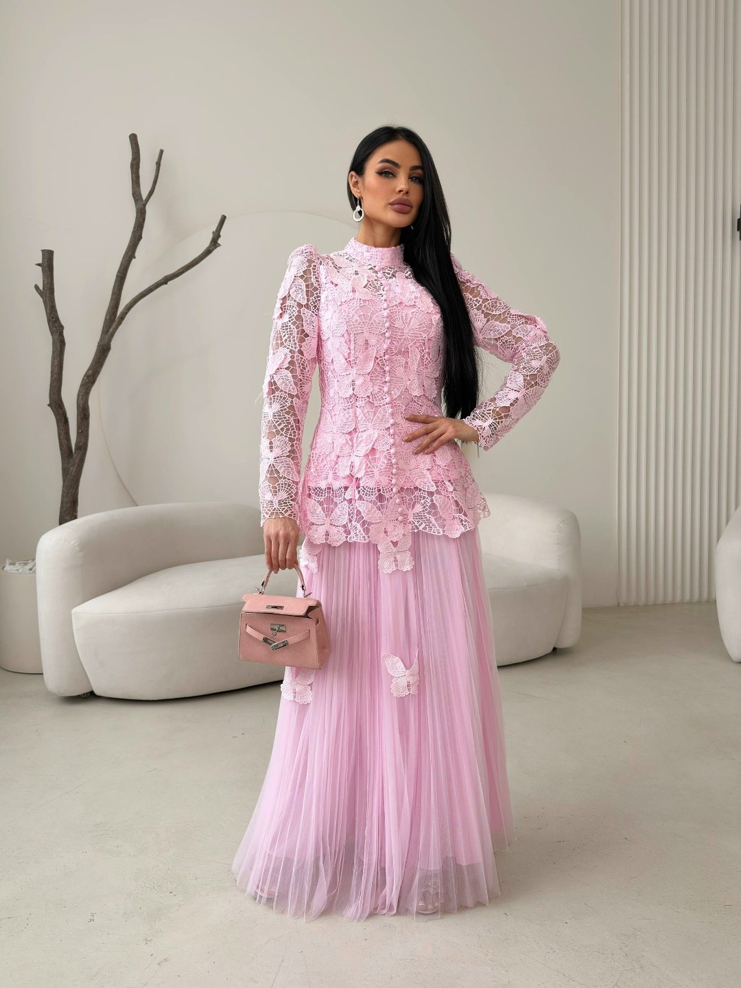 розовое платье,стильное платье,костюм с юбкой,платье стиль,кружевное платье