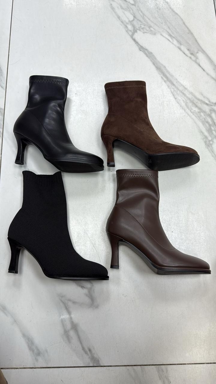 женские ботильоны из мягкой кожи с острым носком на тонком низком каблуке,короткие сапоги для женщин на высоком каблуке с острым носком,ботильоны женские,,модные ботильоны