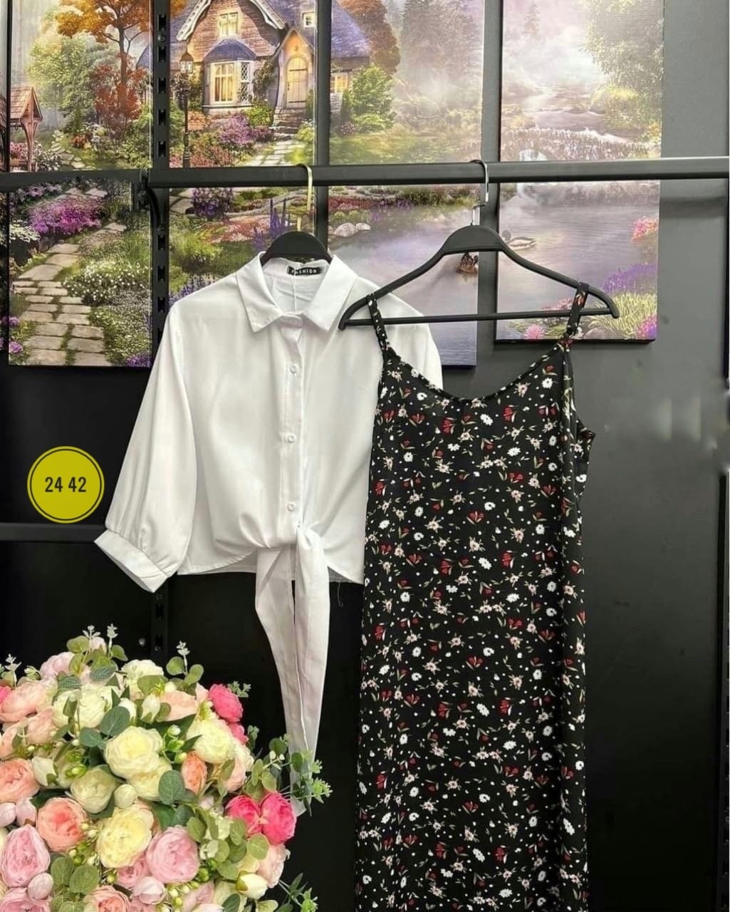 ,комплект сарафан и рубашка,платье сарафан с рубашкой,сарафан с рубашкой,женское платье с рубашкой