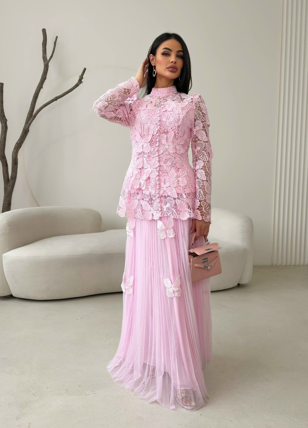 розовое платье,стильное платье,костюм с юбкой,платье стиль,кружевное платье