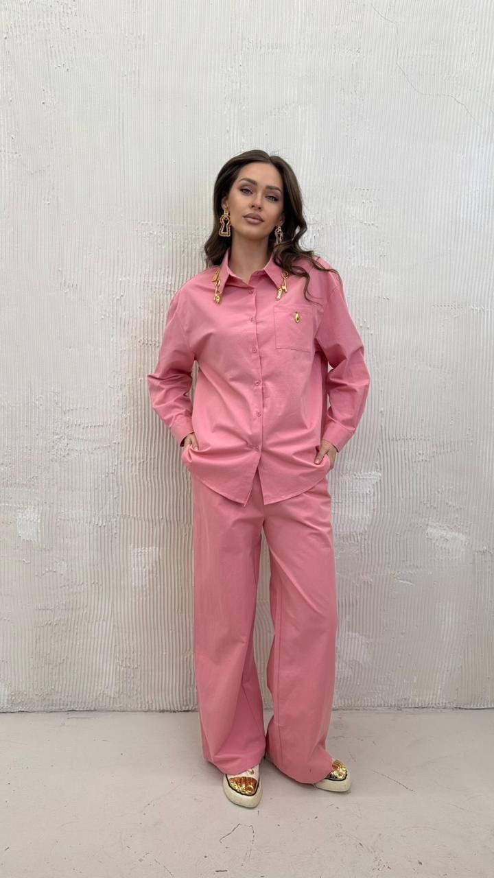 костюм женский,костюм с брюками,брючный комплект,розовый костюм,розовый брючный костюм