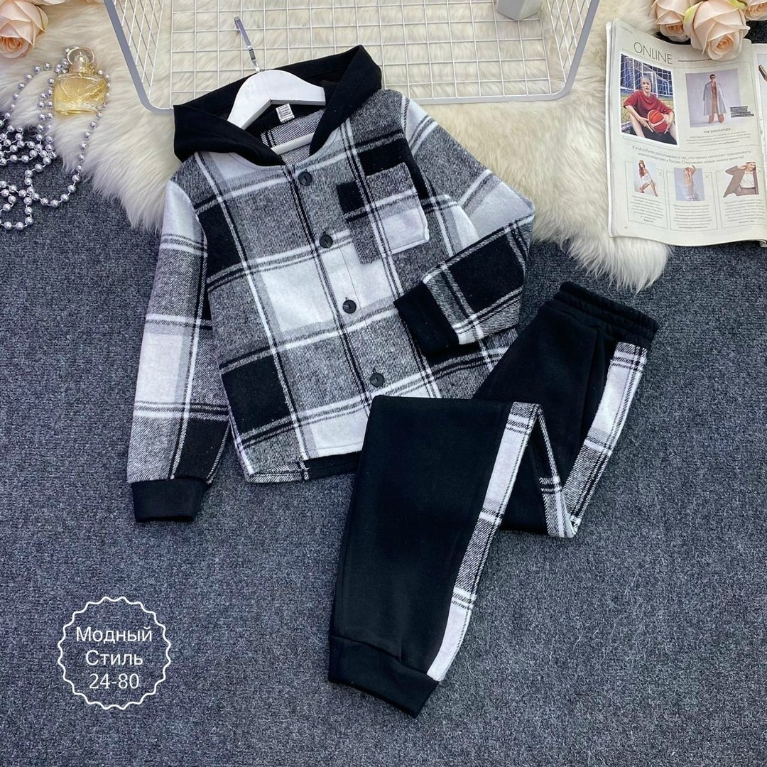 костюм на флисе,костюм в клетку,костюм теплый,костюм подростковый,cпортивный костюм для мальчика