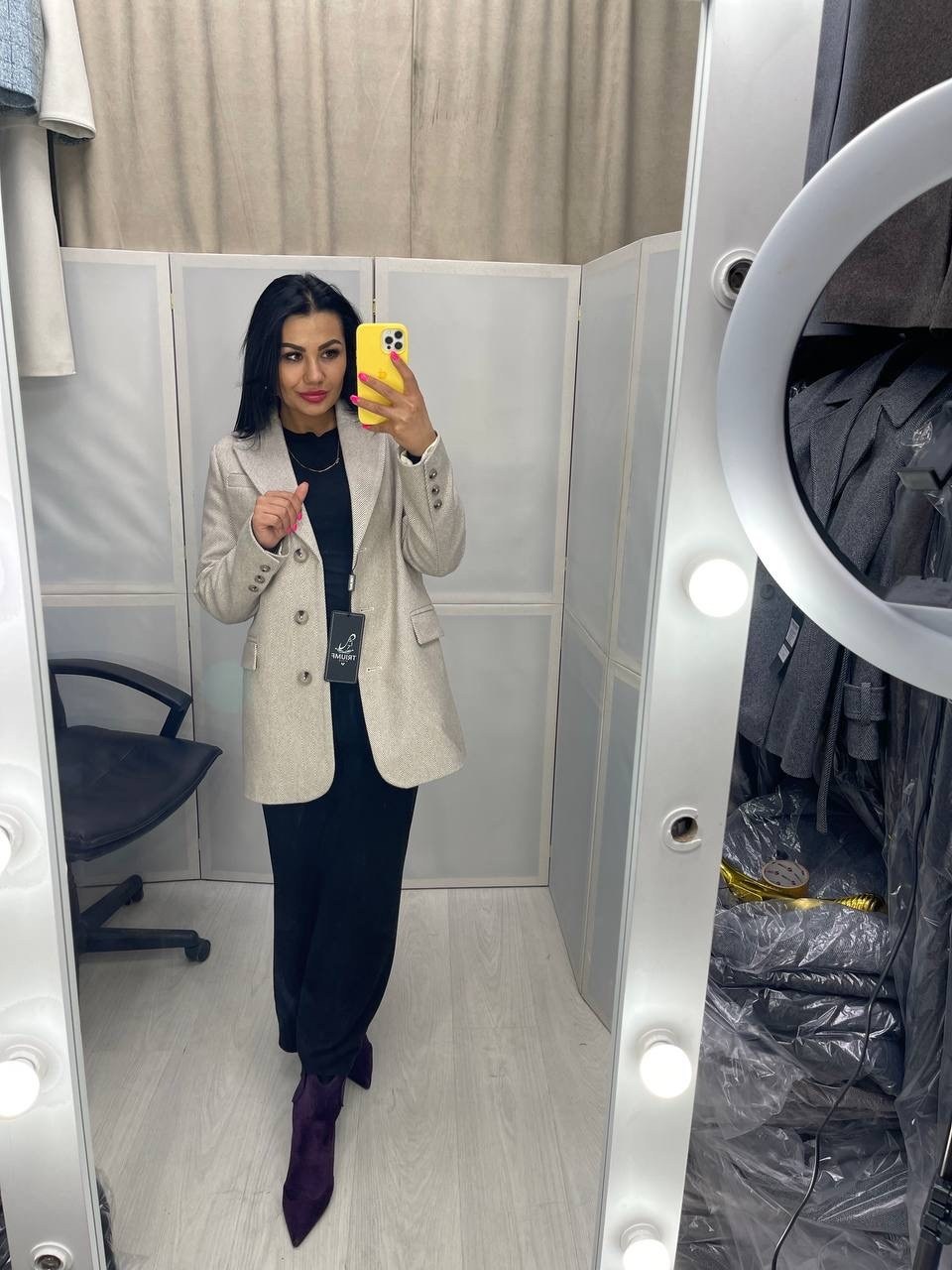 пиджак пальто,пальто модное,пальто пиджак демисезонное onebyone цвет серый,жакет,пиджак-пальто прямого кроя в сером цвете