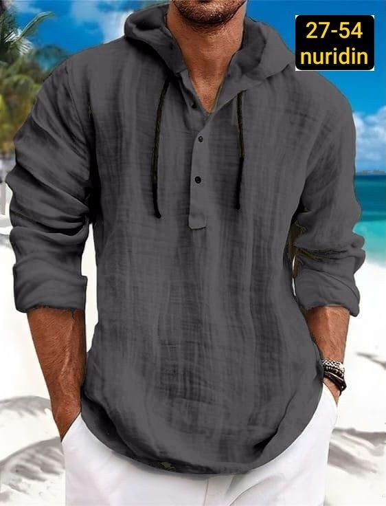 рубашка мужская с капюшоном,рубашка льняная мужская,рубашка с капюшоном,рубашка с длинным рукавом и капюшоном,рубашка мужская летняя