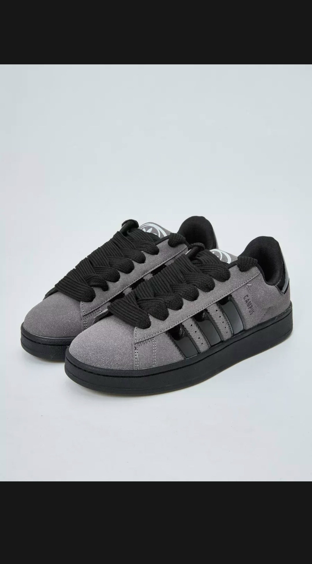 серо-черные кроссовки campus 00-х adidas originals,кроссовки adidas campus,низкие замшевые кроссовки campus 00s с фирменными полосками adidas, черный,кроссовки adidas,кроссовки adidas campus adidas