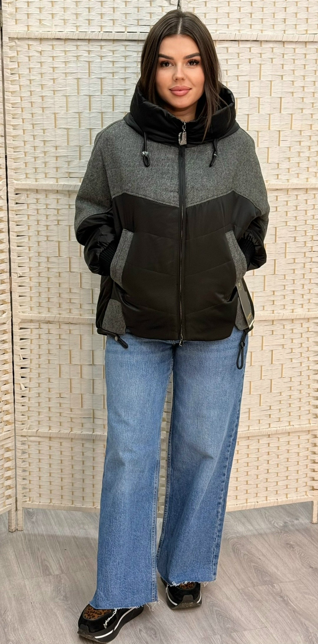 куртка стильная,куртка демисезонная женская,демисезонная куртка,женская куртка,куртка комбинированная