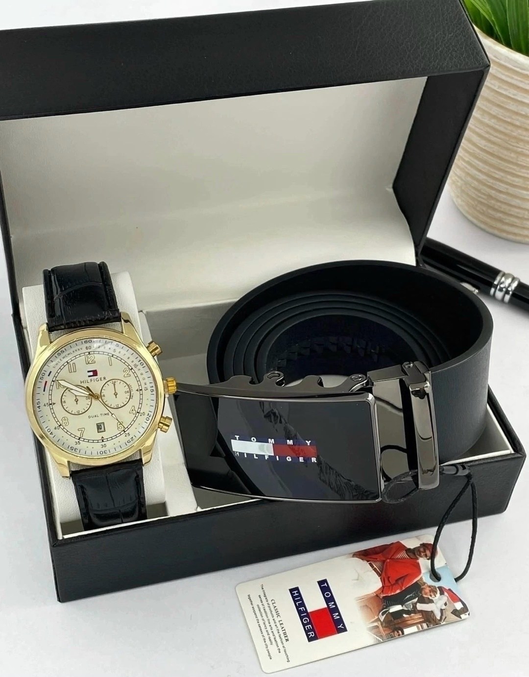 мужские наборы,подарочный набор tommy hilfiger,подарочный набор ремень и часы,мужской подарочный набор,набор для мужчин