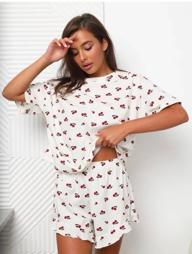 пижама женское,пижама с шортами женская,пижама домашняя с шортами и футболкой - белый,пижама домашняя с шортами и футболкой женское,пижама женская с шортами и футболкой одежда оверсайз