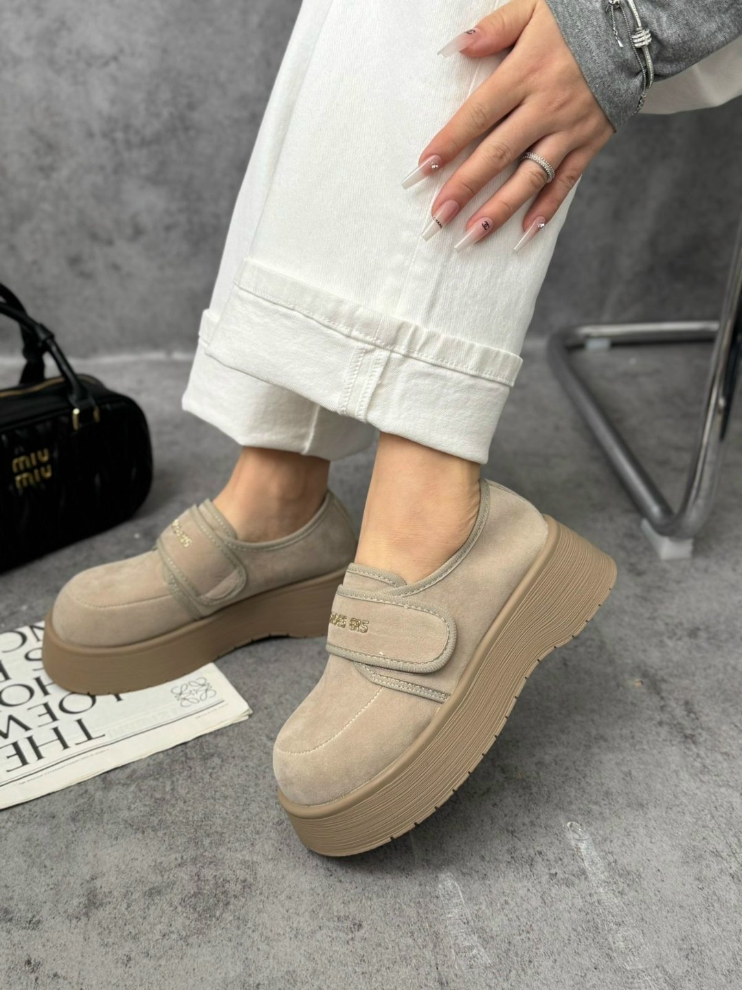 ,туфли на плоской подошве,женская , повседневные,замшевая женская  на платформе