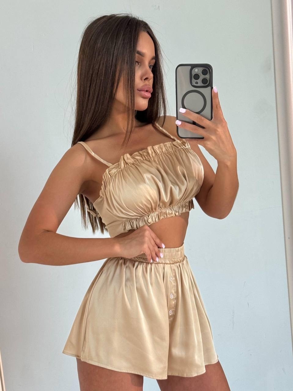 пижама женская с шортами шелковая,шелковая пижама italian chocolate,пижама женская комплект,атласная пижама женская,шёлковая пижама женская