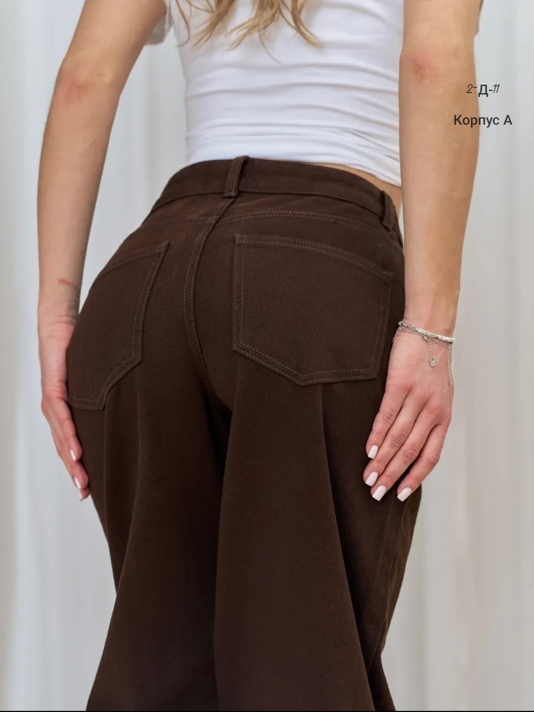 джинсы женский look of young коричневый палаццо,женские коричневые джинсы,коричневые джинсы,коричневые широкие джинсы,модные брюки