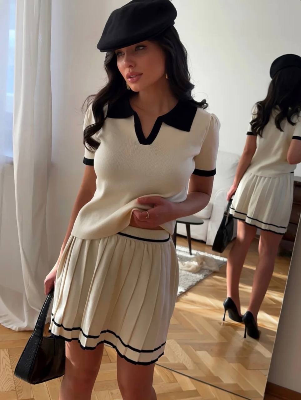 женский костюм с юбкой,трикотажные костюмы,костюм с юбкой,женский костюм,костюм трикотажный вязаный с юбкой kovclo 320273490