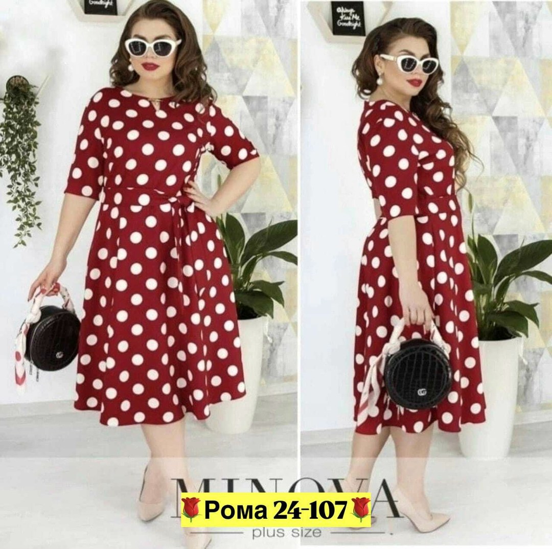 платье,платье женское,платье женское больших размеров,женское платье в горох,платье большие размеры