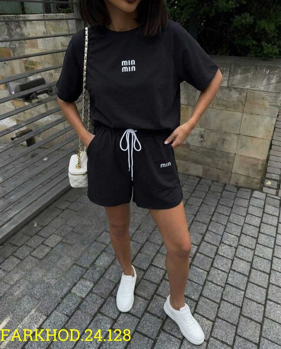 костюм женский,костюм женский с шортами,трикотажный костюм с шортами,летние костюмы женские,кофточка с рюшей