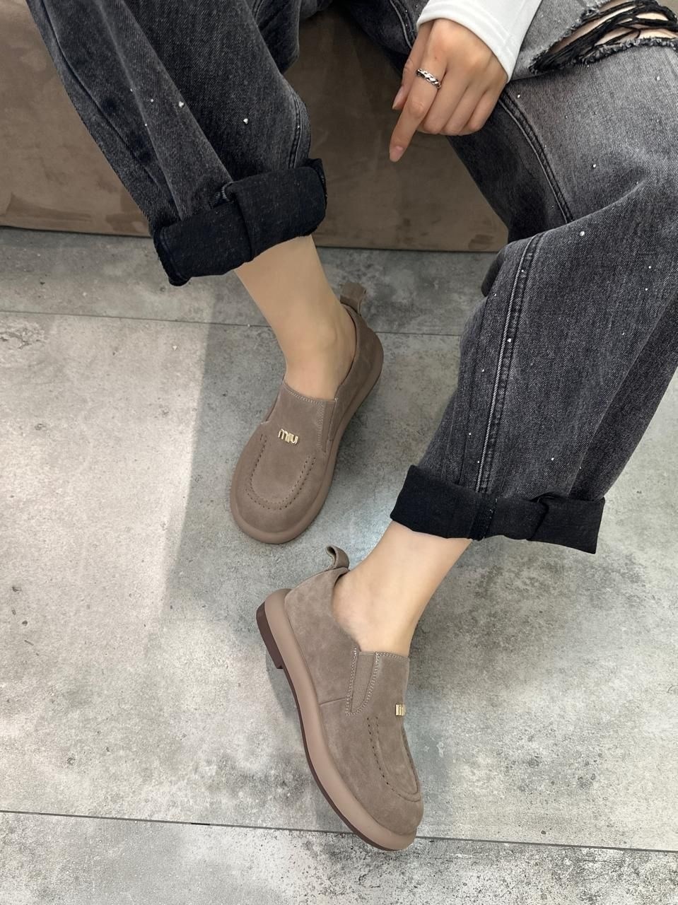 лоферы из натуральной замши saivuil,лоферы женские замшевые,лоферы замшевые,,лоферы женские коричневые