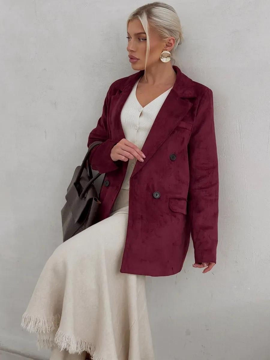 пиджак замшевый на пуговицах цвет бордовый,пиджак замшевый на пуговицах,пальто пиджак замшевое цвет бургунди,пиджак замшевый жакет прямой cosmomico цвет бордовый,пиджак замшевый жакет осенний cosmomic