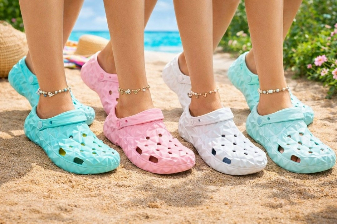 ,кроксы прозрачные женские, летняя,голубые кроксы,кроксы женские