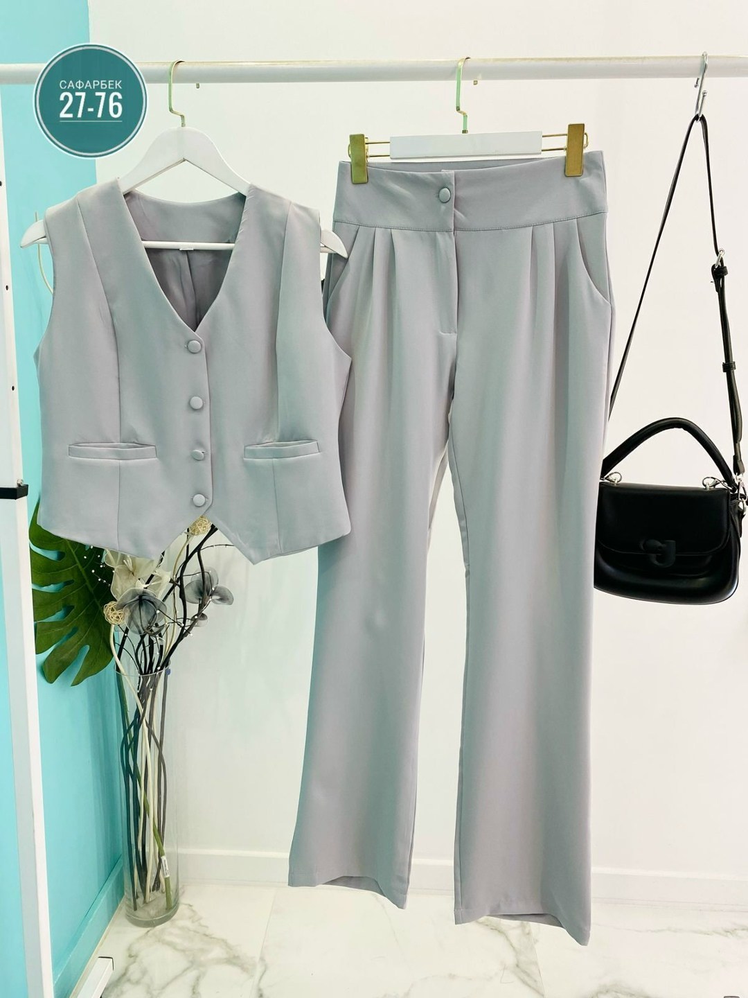 брючный костюм с жилетом,брючный костюм,женский брючный костюм из двух предметов,модный блейзер, жилет, широкие брюки, женский летний офисный костюм,брючный костюм с жилеткой