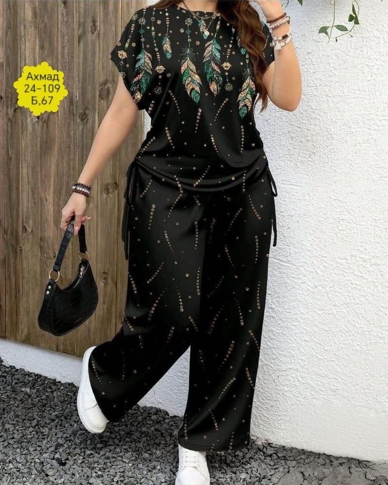 летняя одежда для женщин,женский костюм,костюм женский большого размера для полных,костюм с брюками,одежда для женщин